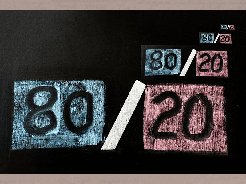 電腦分析 80% 是 20，20% 是 80，開個八二法則給他，讓他贏莊家 100 塊。