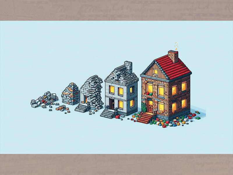 積木只要一次拚一點，就能組裝出夢想的樣貌。